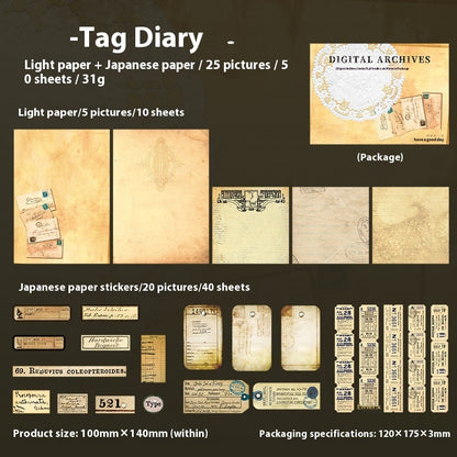 Newly Released at Buy Center: Beautiful Days Retro Double-layer Material English Letter Notebook Decorative Card Suit Tag Diary