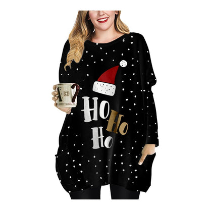 Long Christmas Snowflake Element Round Neck Dress | Women's Clothing3 | Buy Center