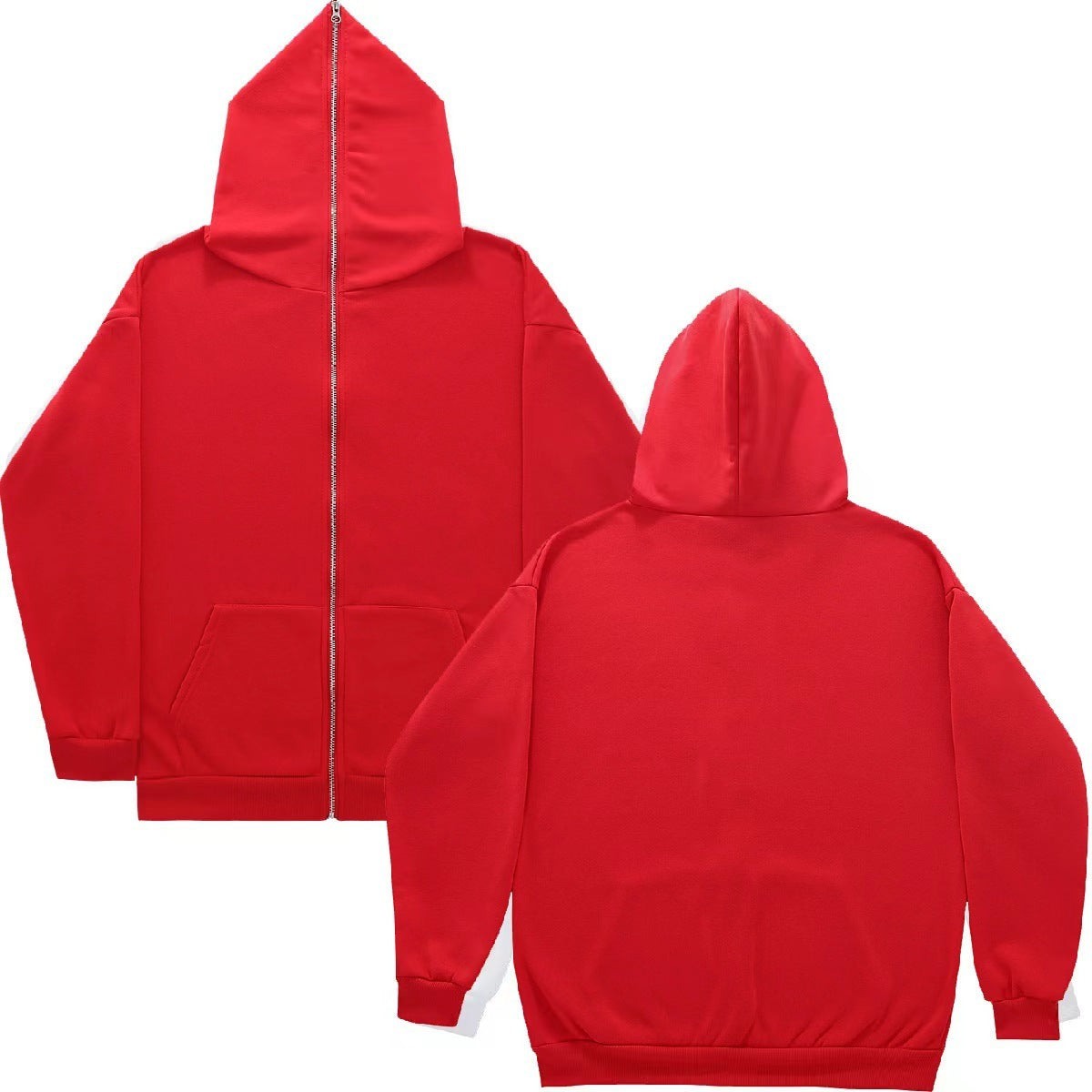 Fresh on the Scene at Buy Center: Men's And Women's Sparkling Style Zipper Cardigan Hoodie Plus Size 3 Bright Red