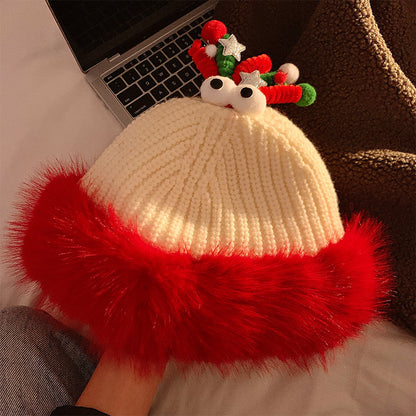 Cute Christmas Antlers Plush Bonnet Children Buy Center