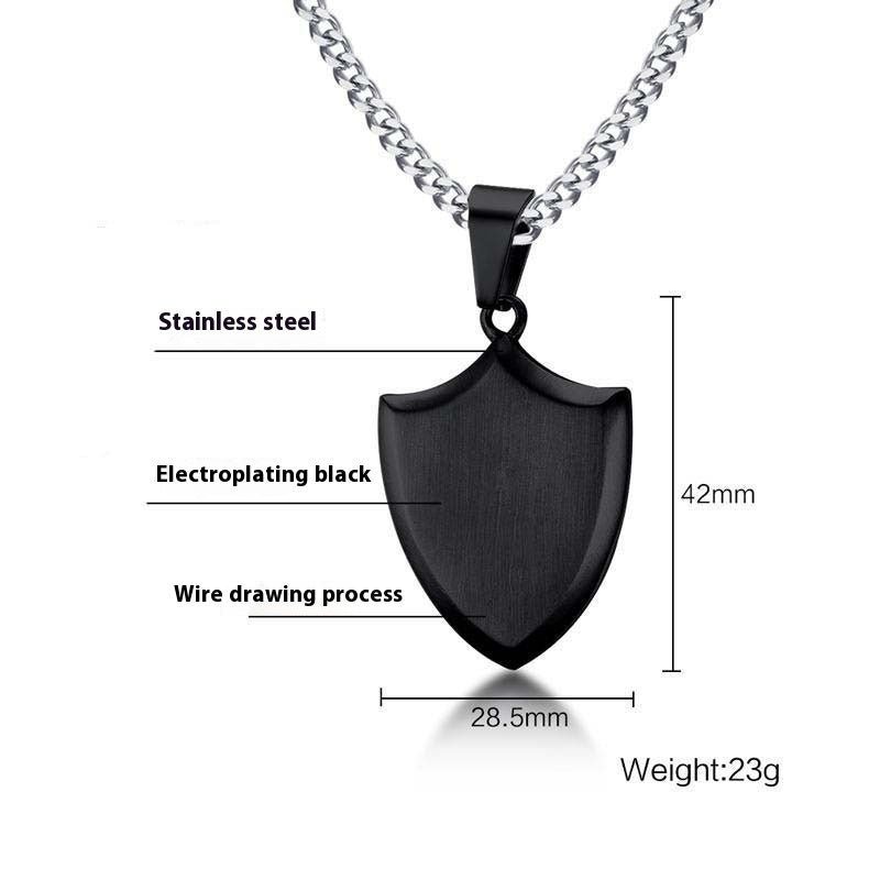 Fresh on the Scene at Buy Center: Men's Triangle Stainless Steel Shield Necklace