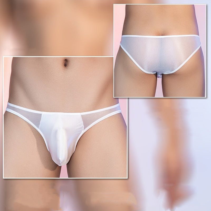 See-through Thin Transparent Silky Men's Low Waist Briefs Buy Center