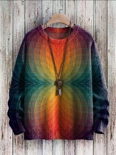 3D Digital Printing Wool-like Knitted Color Dopamine Sweater MW6