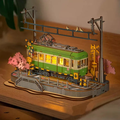 Newly Released at Buy Center: Rolife Sakura Journey Tram Car 3D Wooden Puzzle Model Toys Decor Xmas Gift TGS02