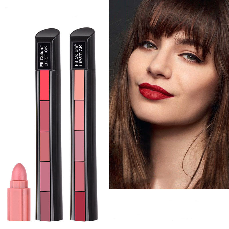 Buy Center Choice-Matte 5-color Lipstick Set Velvet Lip Stick Non-stick Lip Gloss Long Lasting Waterproof Sexy Red Lipstick Set