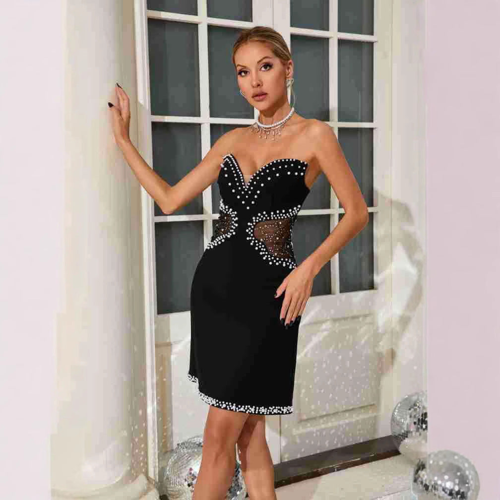 Sexy Cutout Tube Top Bubble Beads Dress Buy Center