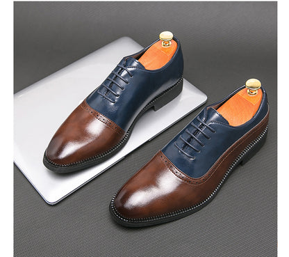 Fresh Arrivals at Buy Center: Men's Business Double Color Block Leather Shoes