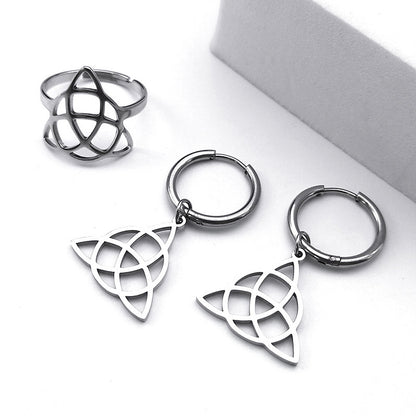 Collier pendentif triangle cercle en acier inoxydable