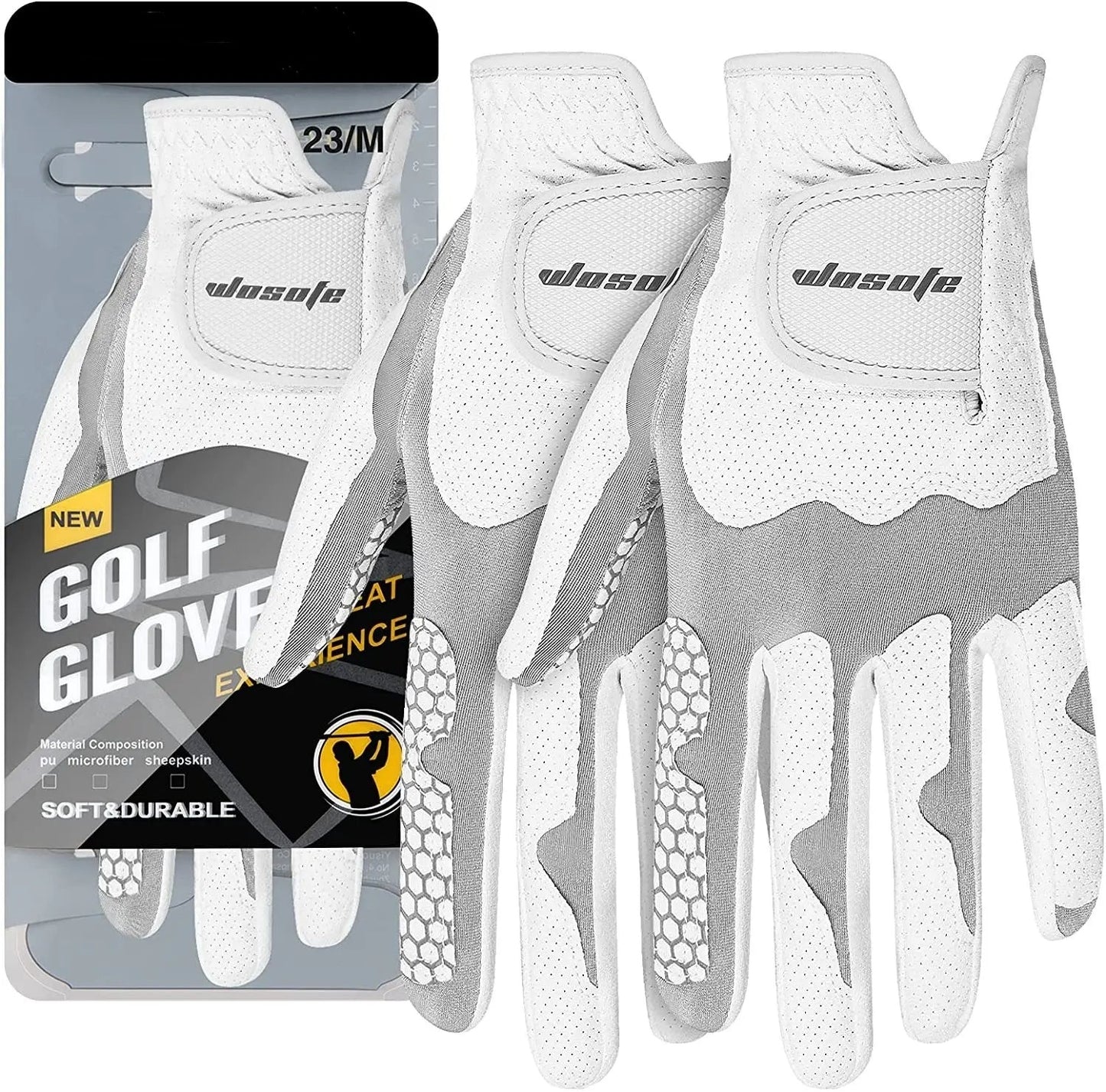 Sheepskin Elastic Lycra Breathable Golf Gloves