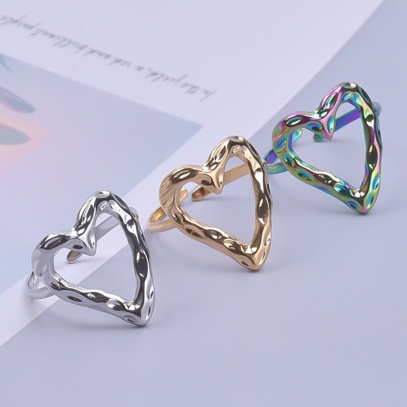 Stainless Steel Heart-shaped Open Ring | Jewelry & Watches3 | Buy Center