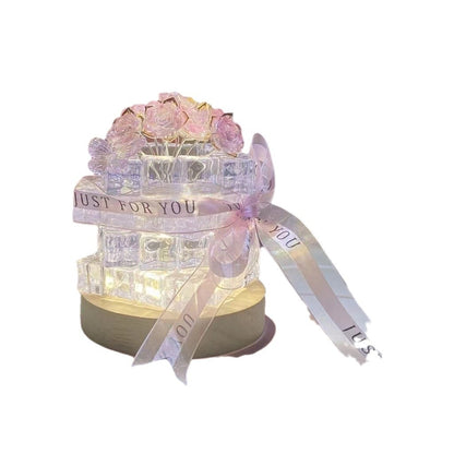 New Handmade DIY Ice Cube Rose Small Night Lamp Ambience Light