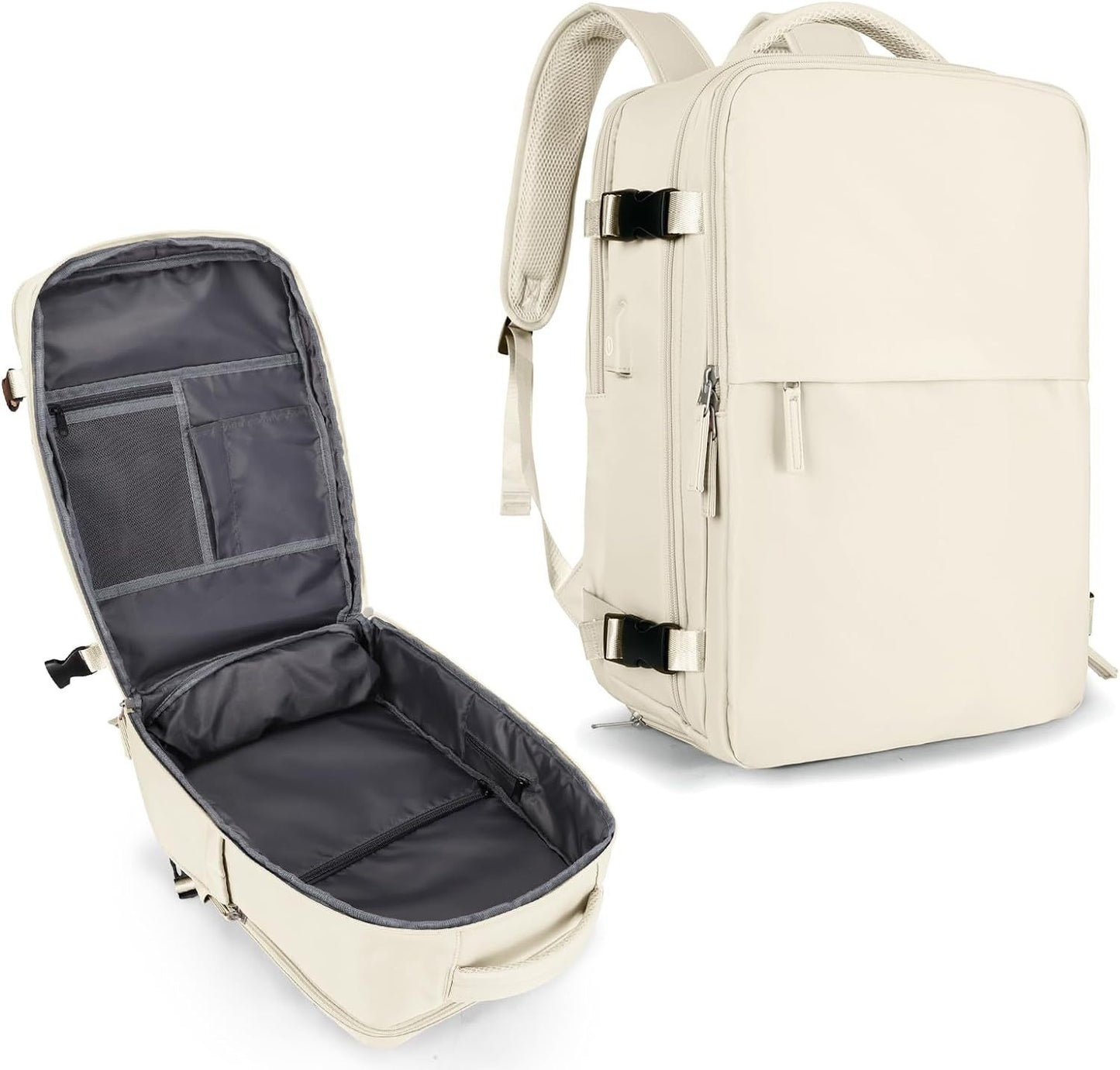 Now Available at Buy Center: Large Capacity Lightweight Multifunctional Luggage Backpack Beige 33x22x47CM