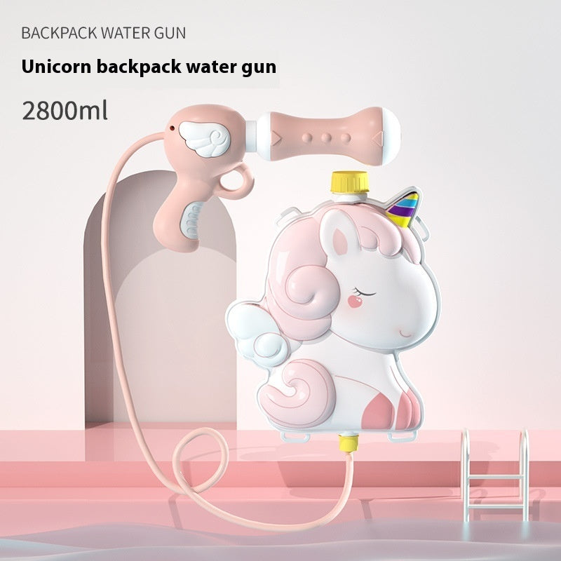 Newly Arrived at Buy Center: Children's Cartoon Backpack Water Gun Water Beach Toys 2800ml Unicorn