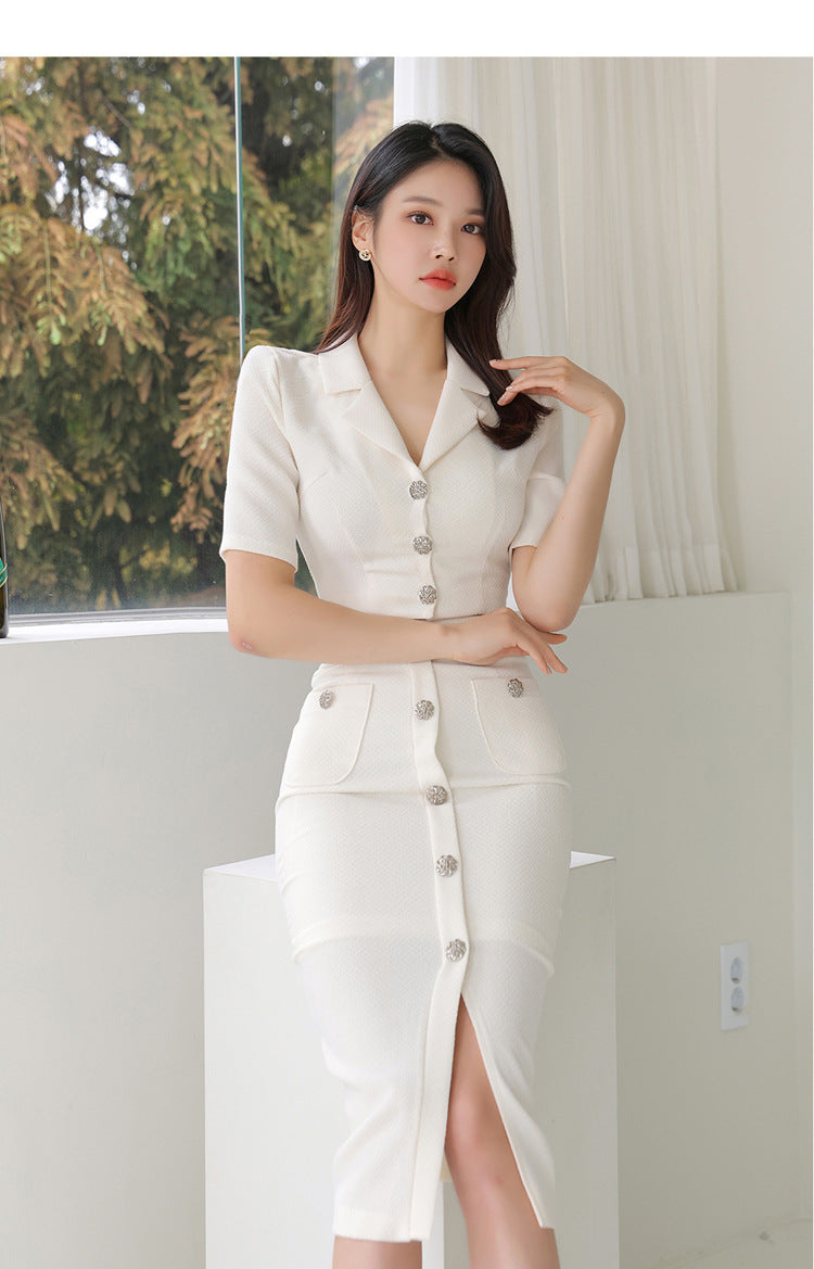 Women's New Socialite Slim Fit Suit Collar Two-piece Set Buy Center