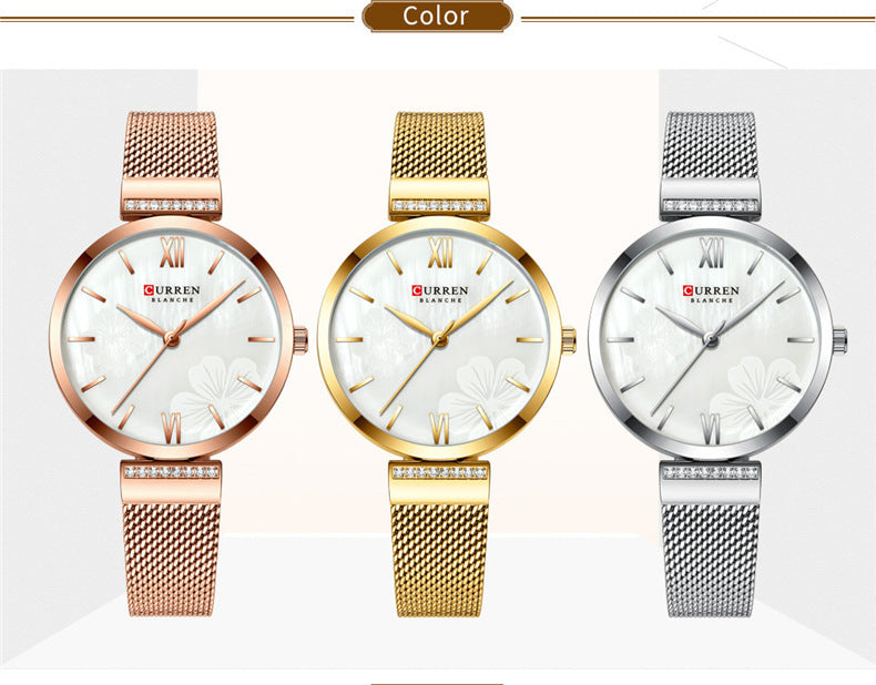 Montre à quartz simple en alliage tendance pour femme