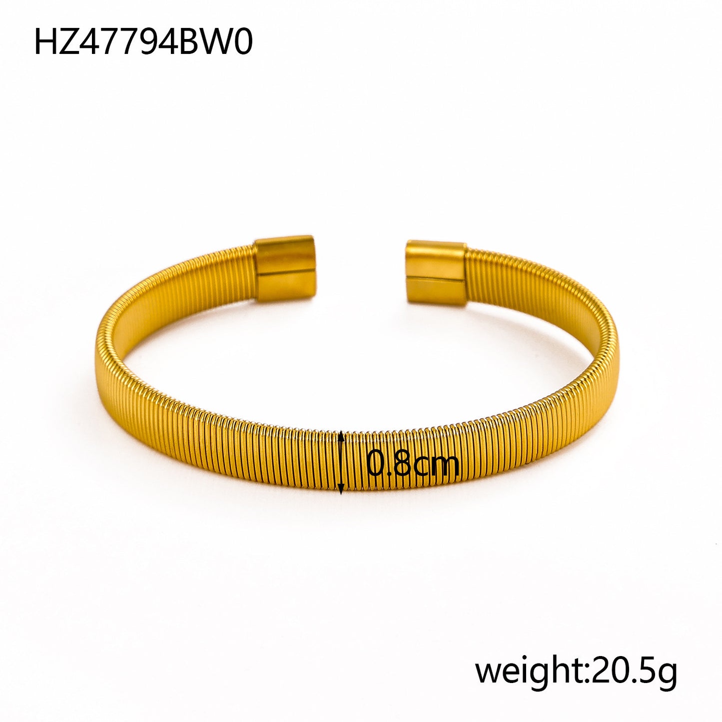 Buy Center Premium Choice-Ring Soft Titanium Steel Open-end Bracelet Gold Plated HZ47794BW0