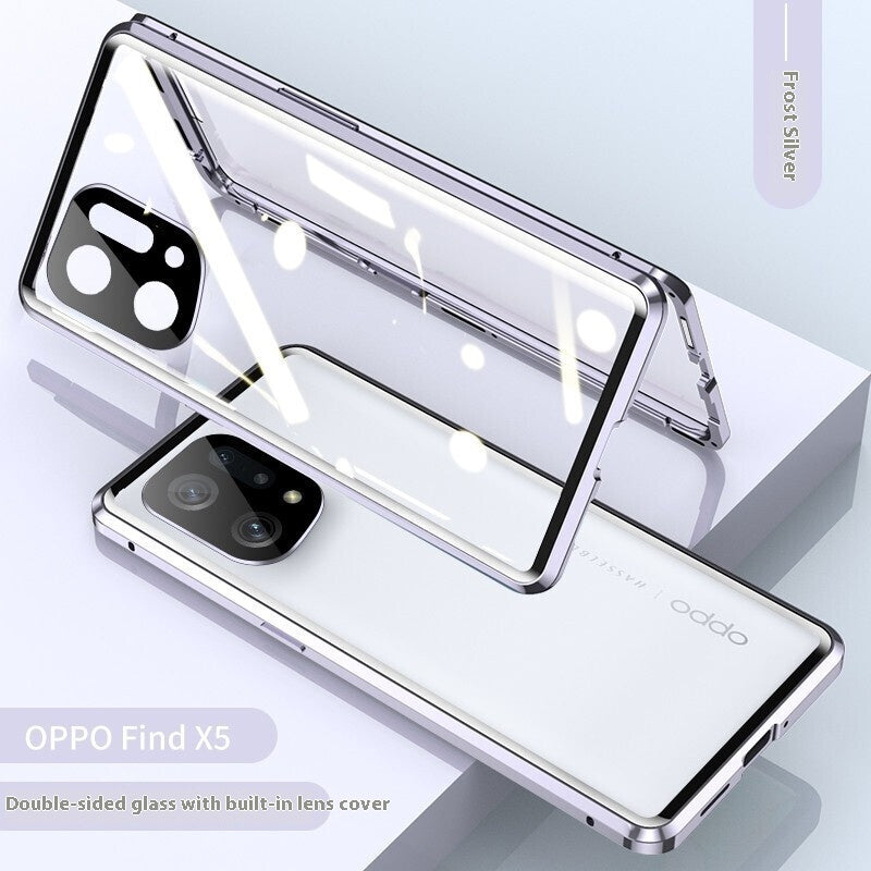 Newly Arrived at Buy Center: Phone Case Magnetic King Double-sided Glass Protection Silver