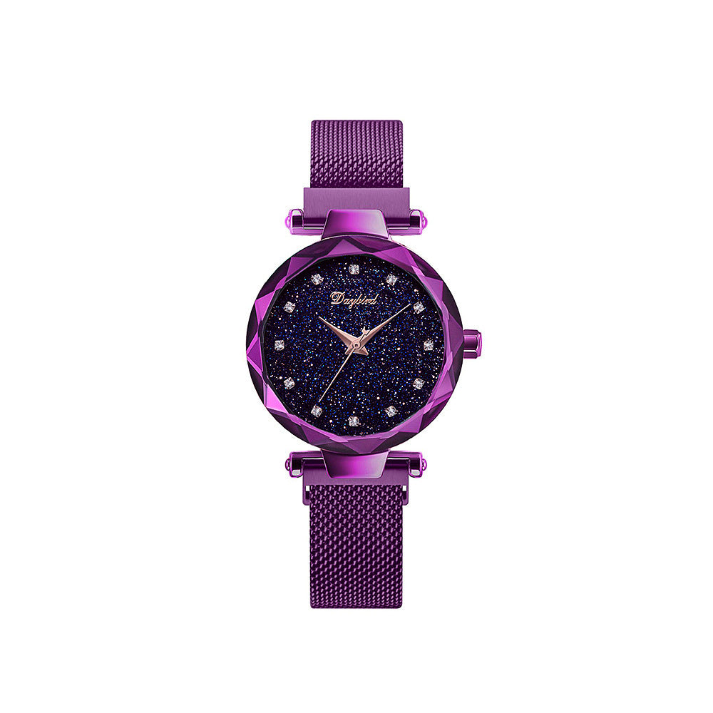 Montre à quartz magnétique étanche tendance Starry Sky Lady