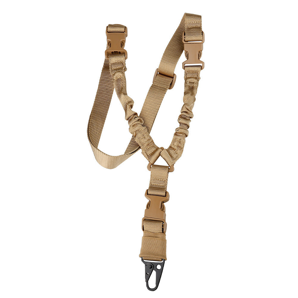 Newly Released at Buy Center: Single Point Tactical Strap Real CS Tactical Harpoon Line Military Fans Outdoor Crossbody Safety Rope Khaki