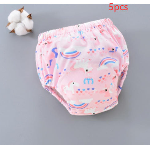 Hot New Items at Buy Center: Baby Training Pants Washable 6-layer Gauze Diaper Cover Rainbow Horse 5PCS