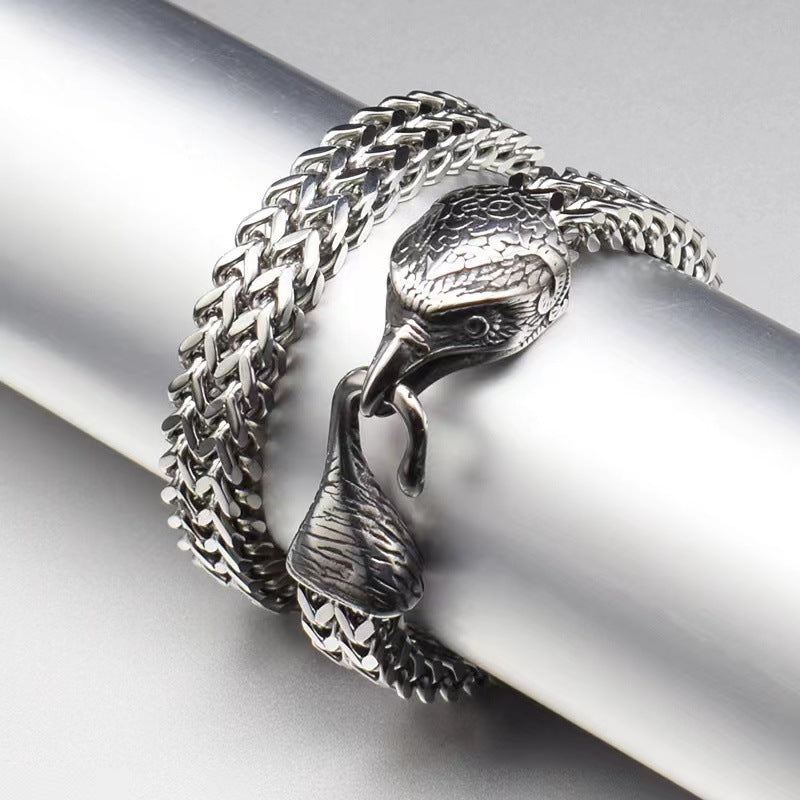 Buy Center Hot Pick-Men's Retro Punk Stainless Steel Bird Head Bracelet