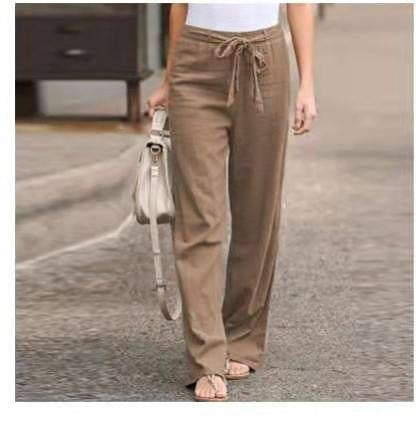 Just Arrived at Buy Center: Women's Cotton And Linen Casual Solid Color Pants Khaki