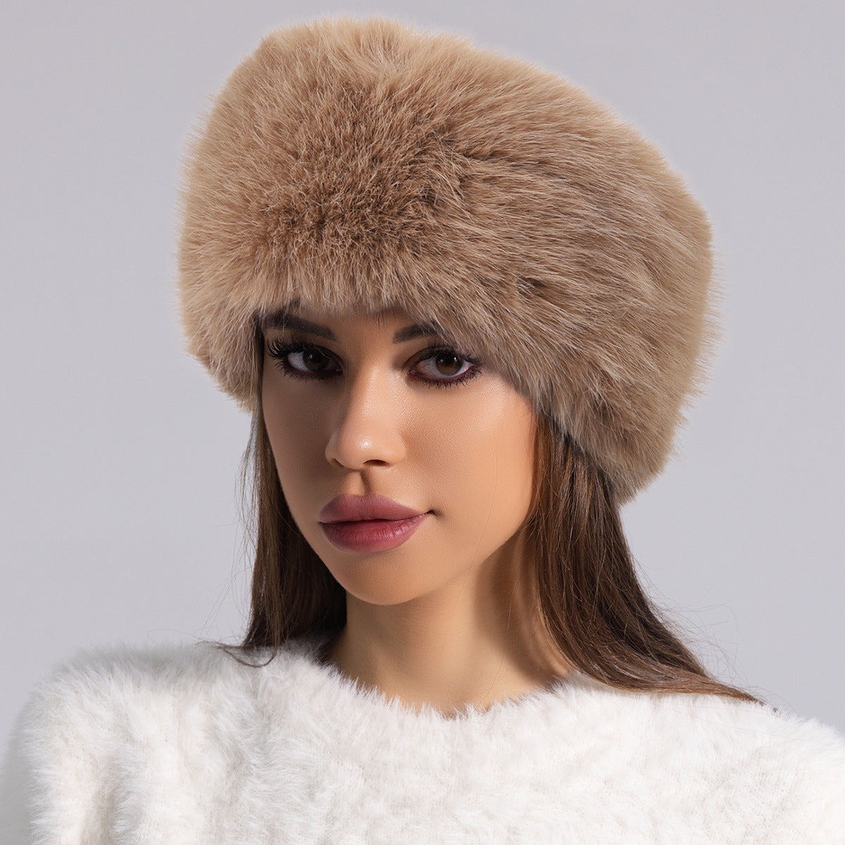 Fur Ball Woolen Cap Autumn And Winter Imitation Fur Thickened Hat Buy Center