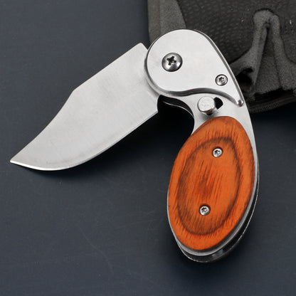 Newly Released at Buy Center: Color Wooden Handle Outdoor Mini Folding Knife Multi-function