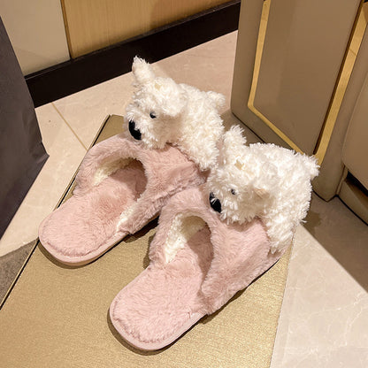 Cotton Slippers Female Puppy Doll Fluffy Slippers Buy Center