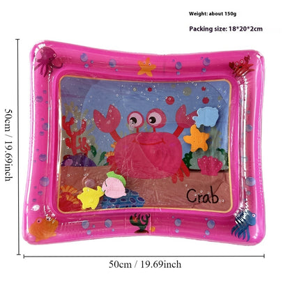 Hot New Items at Buy Center: Children's Inflatable Marine Animal Racket Water Cushion Baby Crawling Racket Water Bag Racket Water Cushion Climbing Pad Red Crab Square