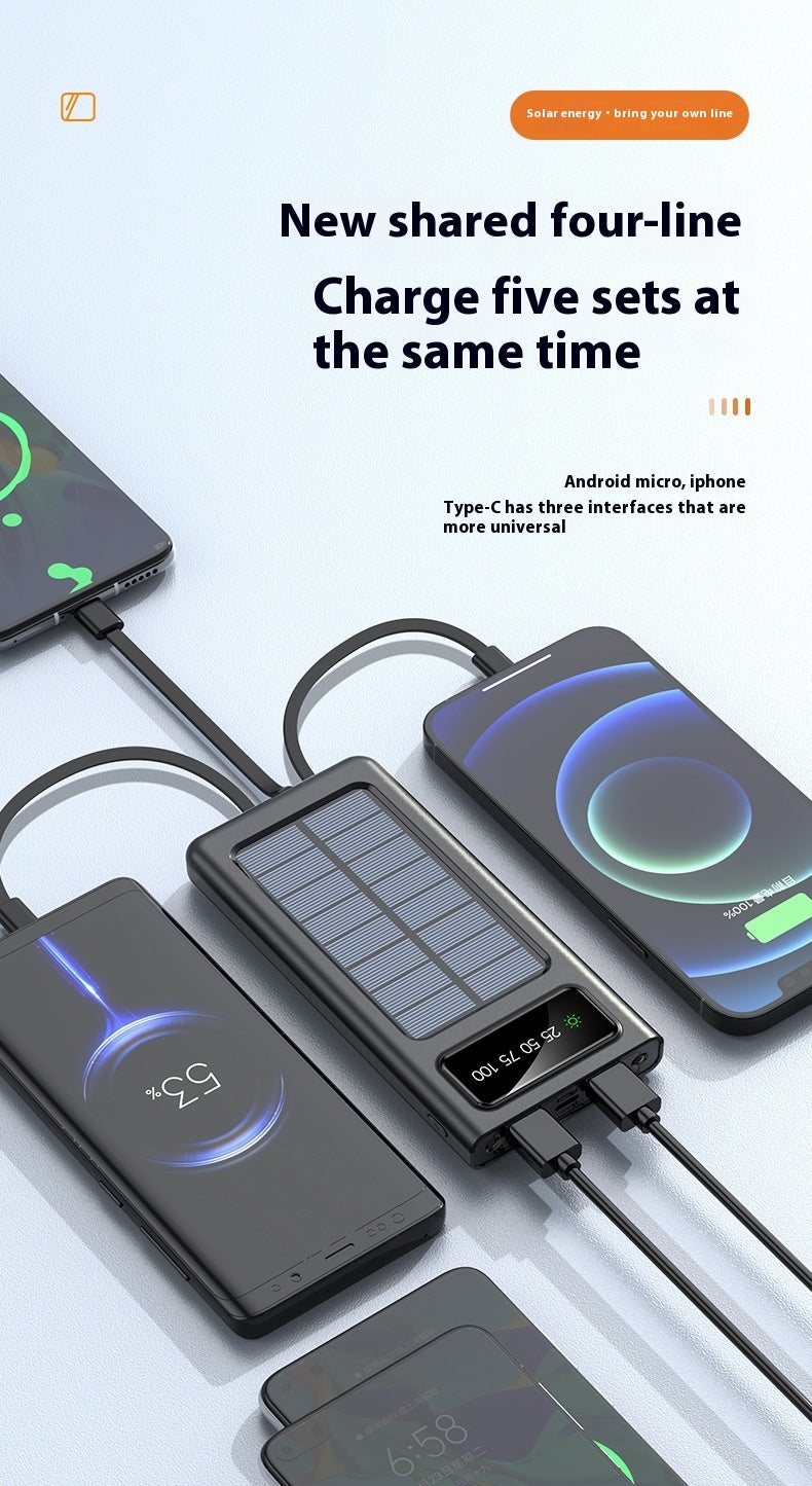 Just Arrived at Buy Center: With Cable Four-wire Solar Energy Portable Battery For Mobile Phones