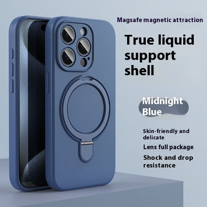 Newly Released at Buy Center: Liquid Silicone Magnetic Bracket Phone Case Midnight Blue