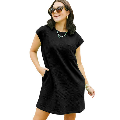 New Summer New Simple And Versatile T-shirt Style Dress Women Black