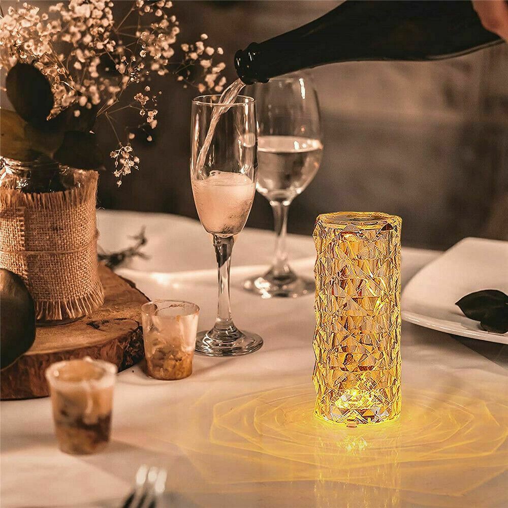 LED Crystal Table Lamp Diamond Rose Night Light Touch Atmosphere &Remote Control Buy Center