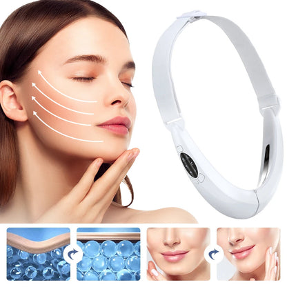 Appareil de massage par vibrations pour lifting du visage en V Appareil de thérapie par photons LED Appareil de lifting du visage Machine de ceinture de lifting des joues en forme de V pour double menton