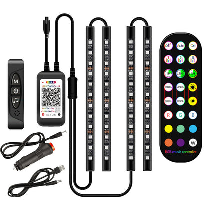 Styling Decorative Lamp LED Car Interior Light Waterproof Ambient Lamp Of Wireless Remote Music Control Car RGB Strip Lights Buy Center