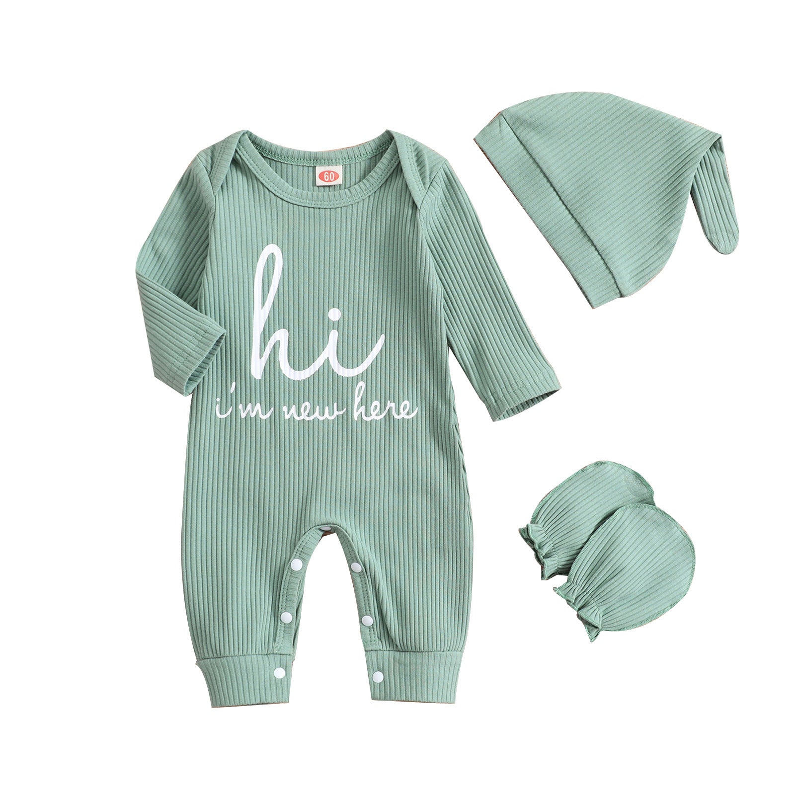 Fresh Arrivals at Buy Center: Baby Romper Hat Anti-grasping Gloves Three-piece Set