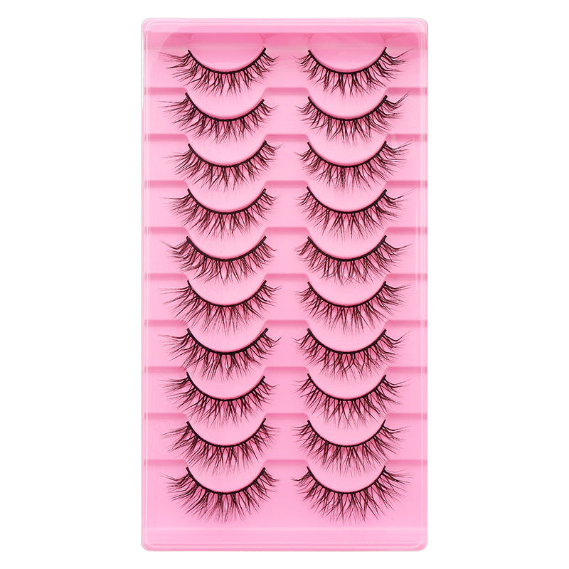 10 Pairs Of False Eyelashes With Natural And Thick Curl