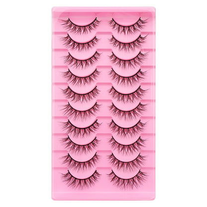 10 Pairs Of False Eyelashes With Natural And Thick Curl