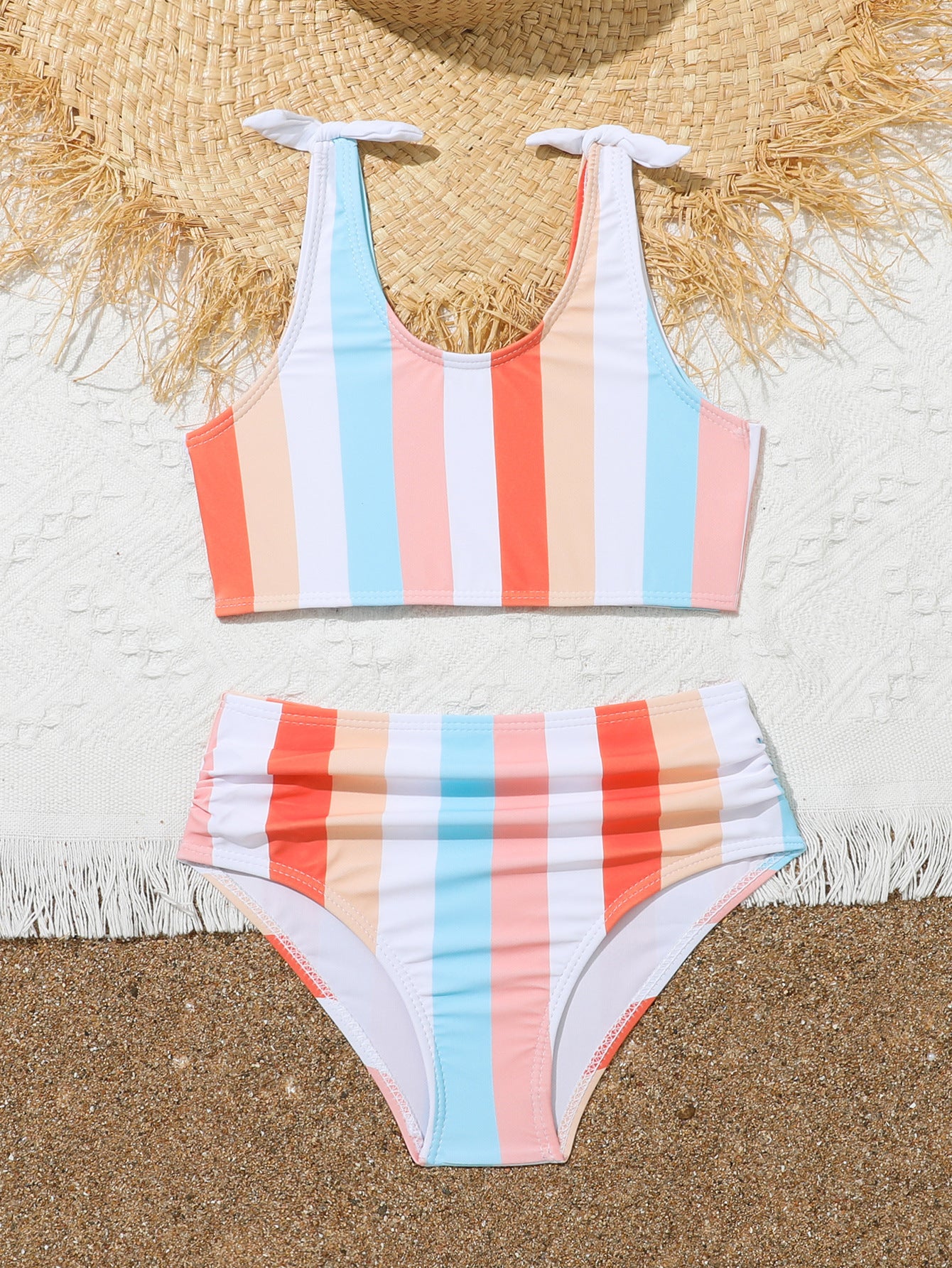 Newly Released at Buy Center: Girls' Comfortable And Cute Printed Seaside Vacation Swimsuit