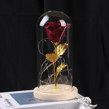 Trending Now at Buy Center: Valentines Day Gift For Girlfriend Eternal Rose Flowers LED Light In Glass Cover Day Wedding Decoration Favors Mother Day Female Gift Gift