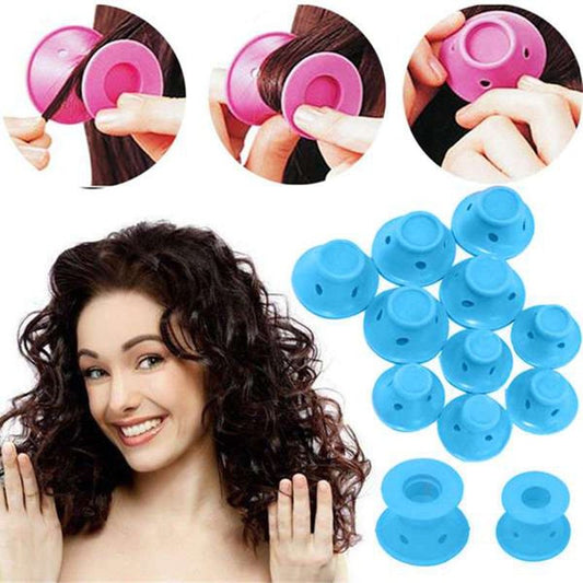 Hot New Items at Buy Center: Soft Rubber Magic Hair Care Rollers Silicone Hair Curlers No Heat Hair Styling Tool