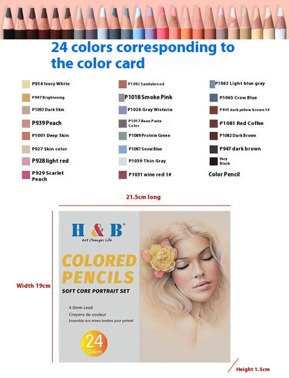 Buy Center Top Rated-24-color Painting Skin Color Pen Hand-painted Portrait Color Pencil Oily Art Supplies