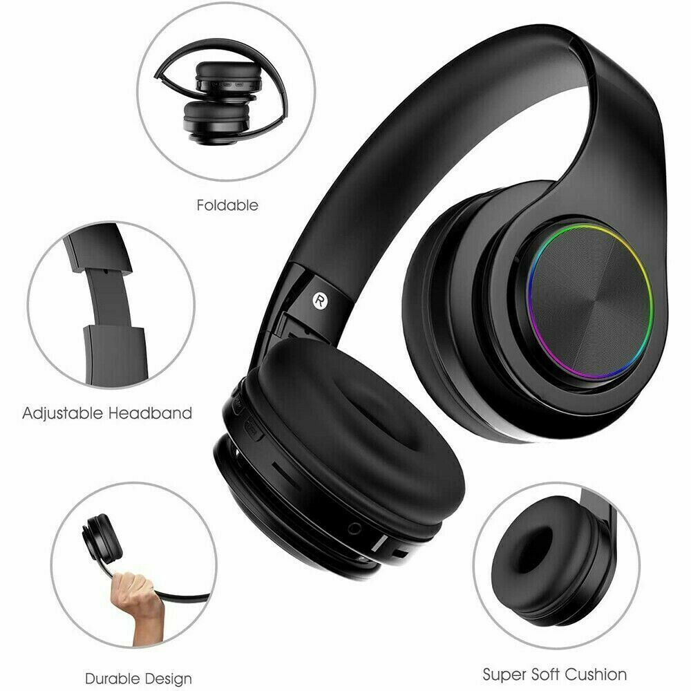 Foldable On Ear Headphones Bluetooth 5.0 Wireless Stereo Bass Headphones Wireless Buy Center