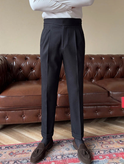 Fresh Arrivals at Buy Center: Men's Versatile Italian Button Gorkha District High Waist Straight Drooping Trousers