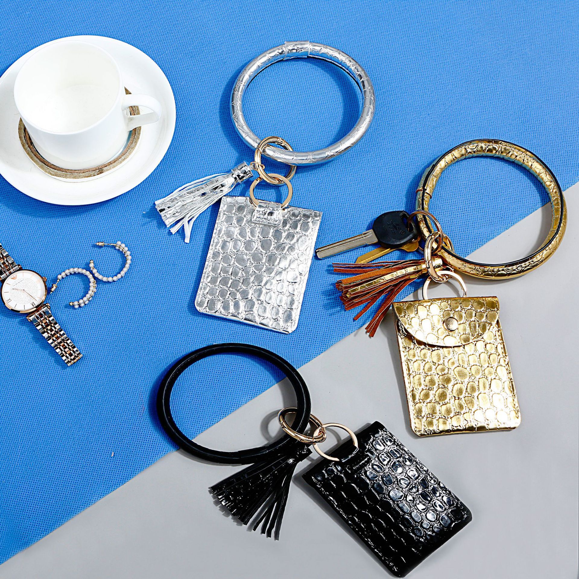 Buy Center Deal-European And American PU Wrist Keychain Pendant