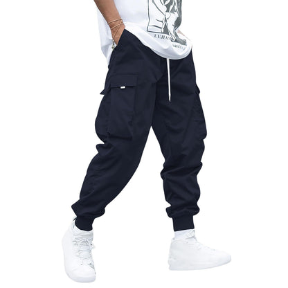 Buy Center Picks-Men's Flip Pocket Drawstring Technology Cargo Pants Sports Elastic Jogging Casual Pants