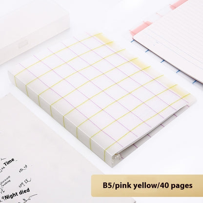 Buy Center Hot Pick-Loose Spiral Notebook Shell Pastel Cookie Soft Light Refill B5 Plaid Impression A5 B5 Plaid Impression PinkYellow