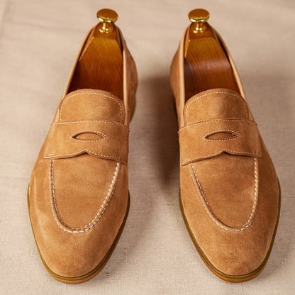 Trending Now at Buy Center: Slip-on Brown Suede Leather Shoes