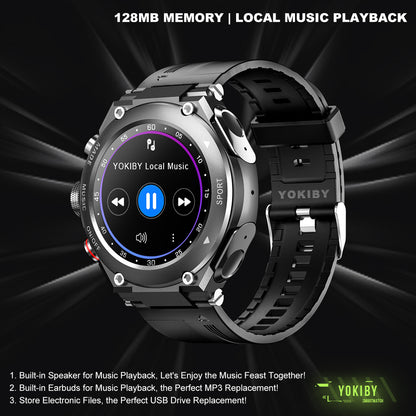 New at Buy Center: Smart Watch Bluetooth Headset Three-in-one Call Music Heart Rate Sports Watch